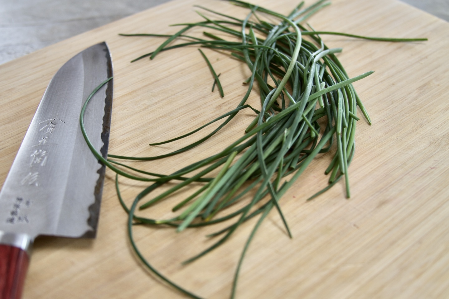 Chives and knife