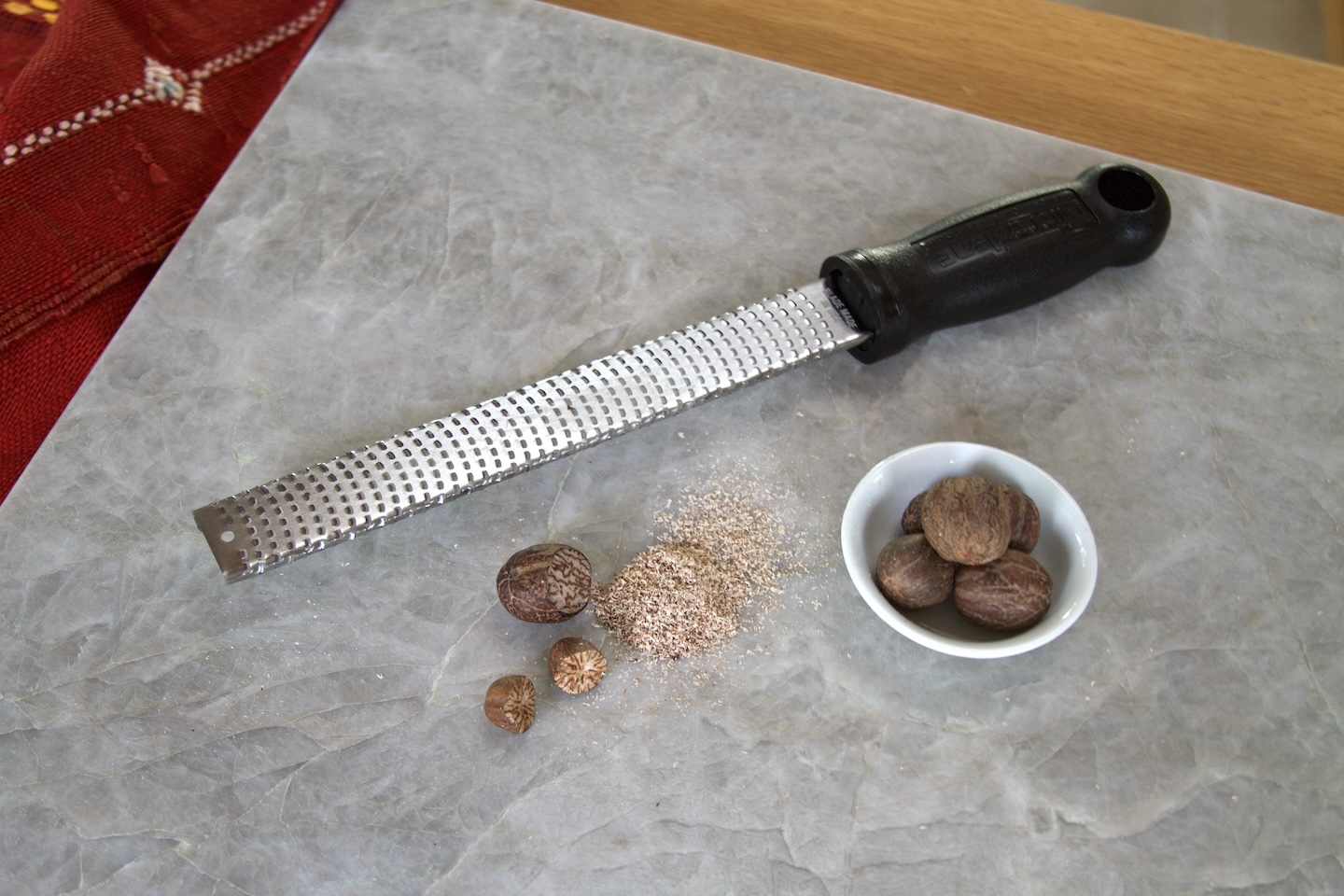 Microplane and nutmeg