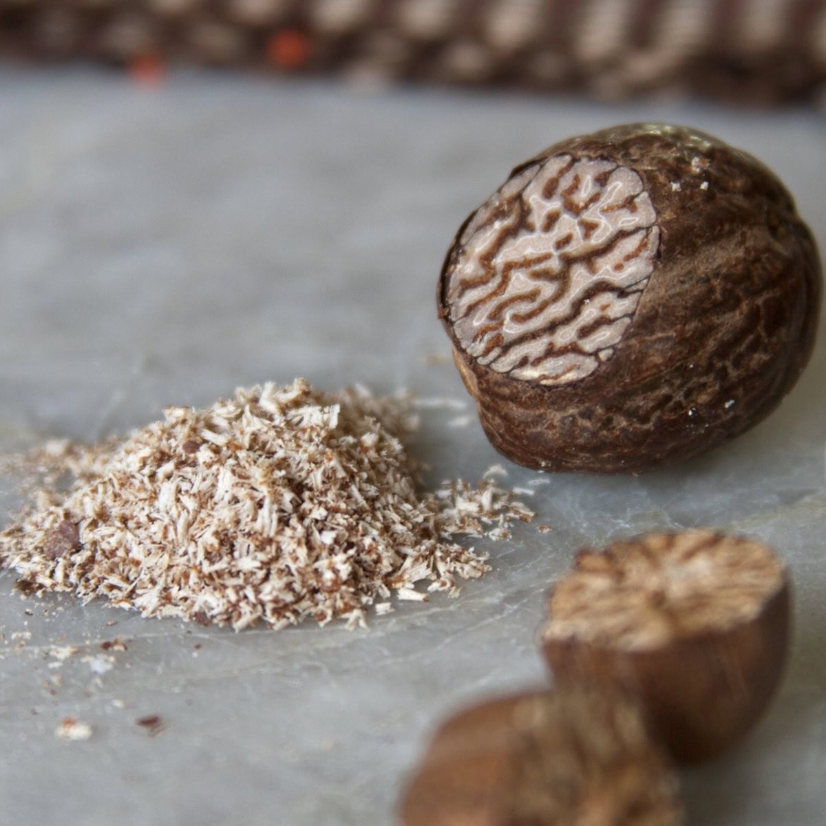 Freshly grated nutmeg kernel