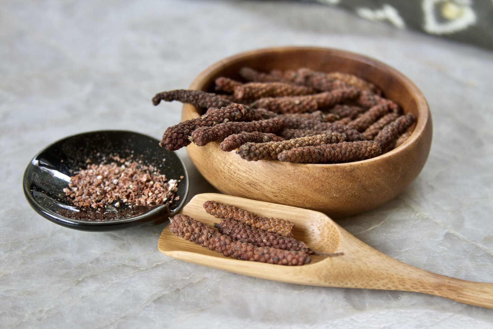 Long pepper, whole and ground