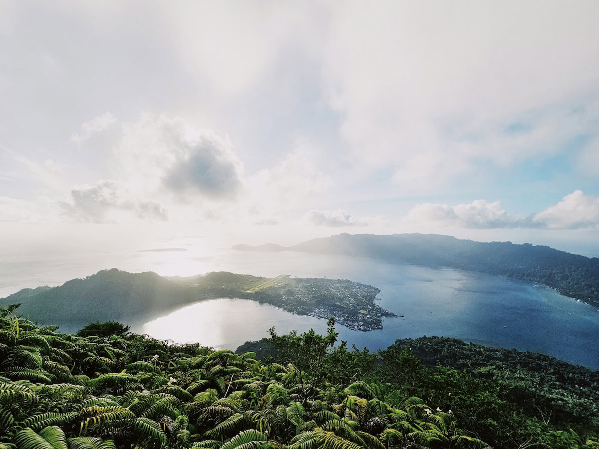 The Banda Islands—the view from the top of a mountain overlooking the ocean