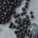 Juniper berries on quartz countertop