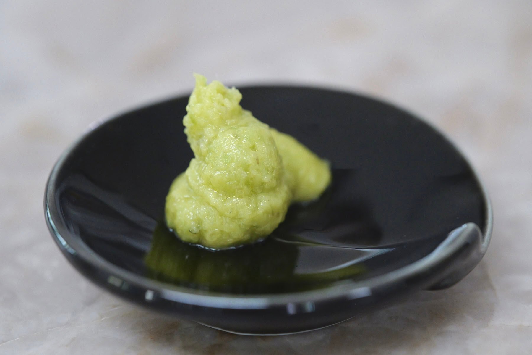 Close-up of genuine wasabi paste
