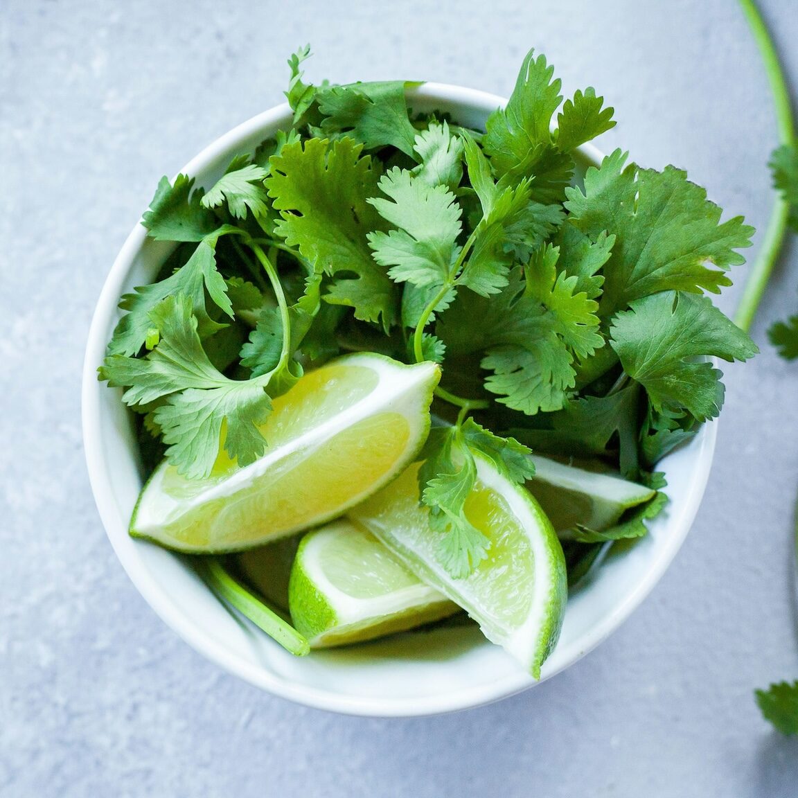 Cilantro with limes