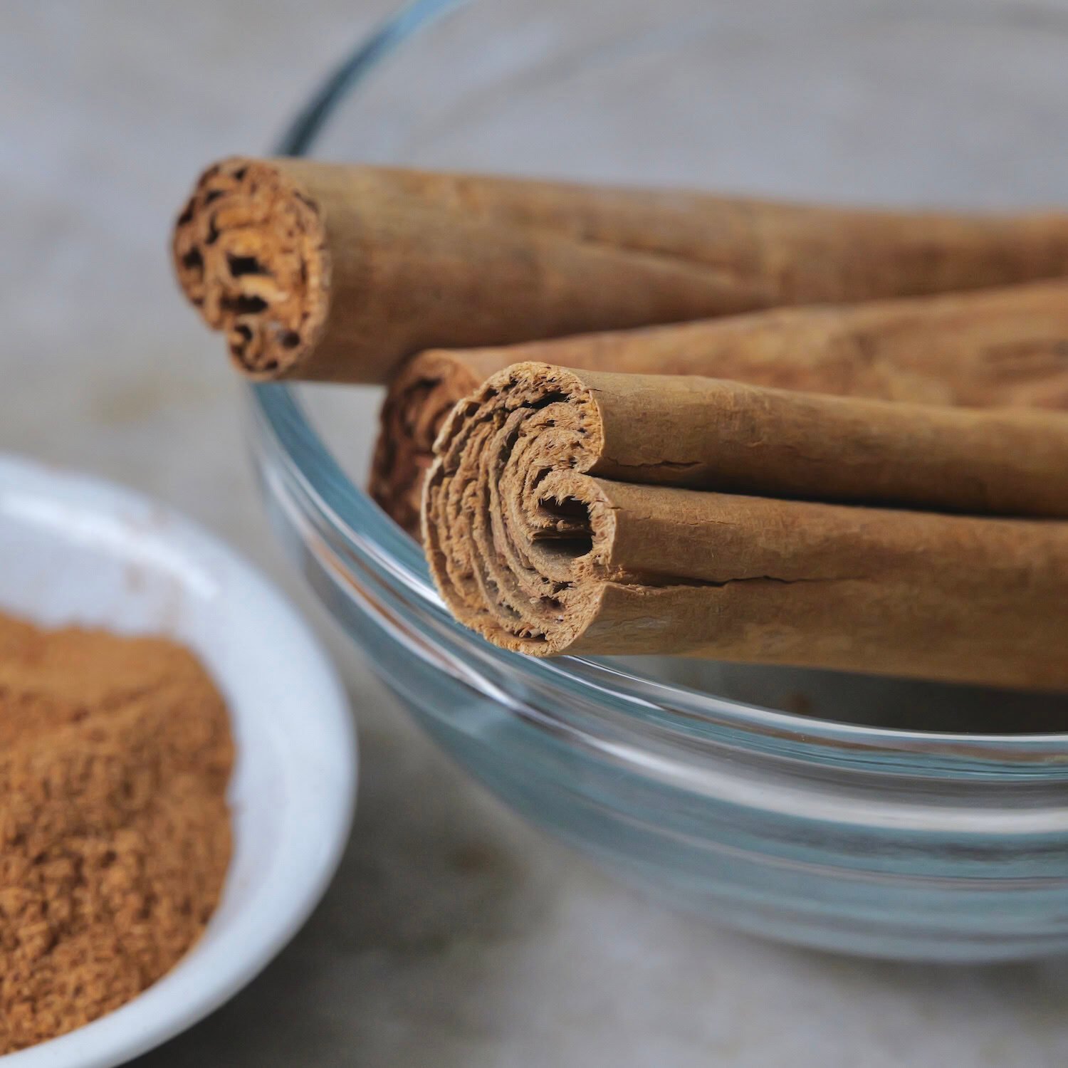 Close-up of the ends of Ceylon cinnamon sticks Close-up of the ends of Ceylon cinnamon sticks