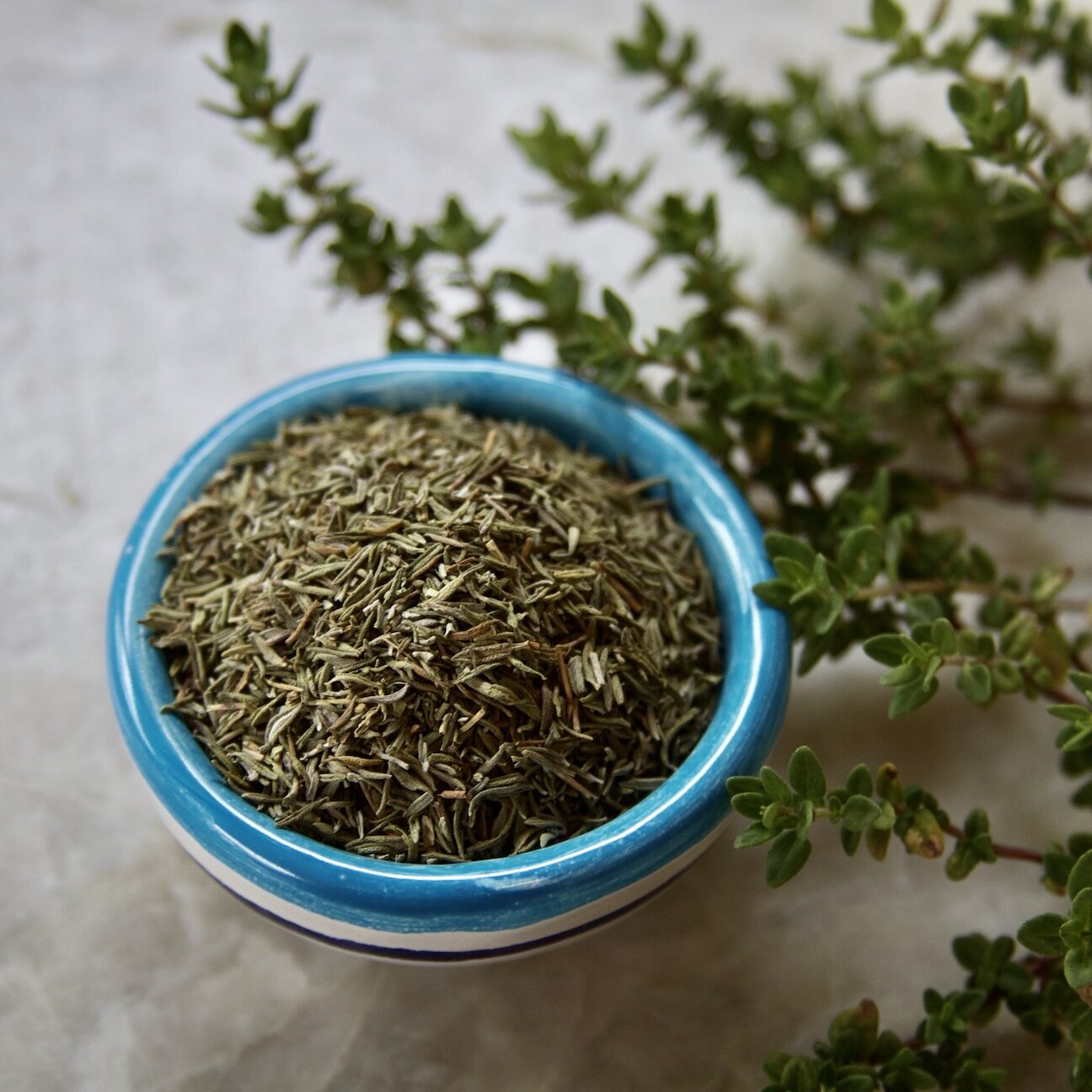 Dried and fresh English thyme