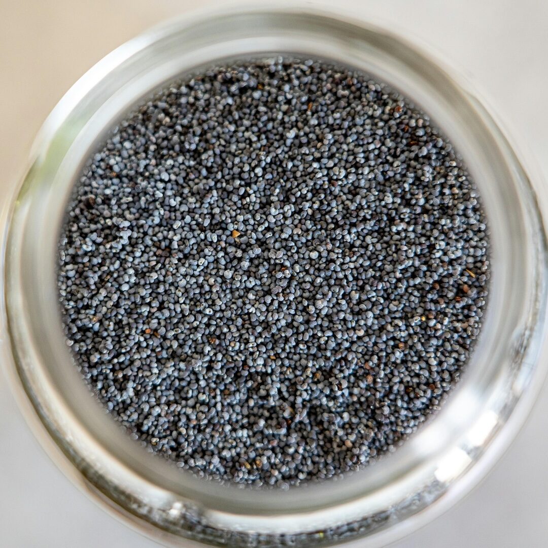 Poppy seeds in jar