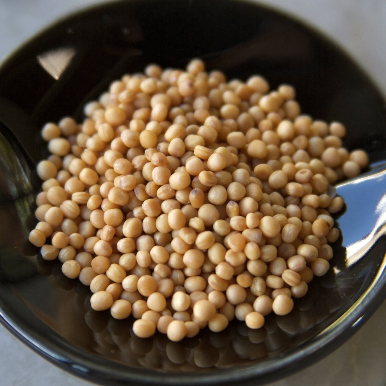 Yellow mustard seed close-up